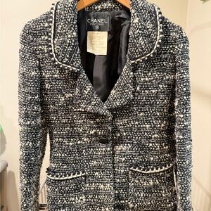 Chanel Women's Monochrome Tweed Blazer